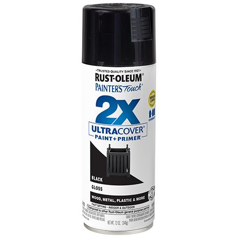 BLACK GLOSS SPRAY PAINT PAINTERS TOUCH 12OZ