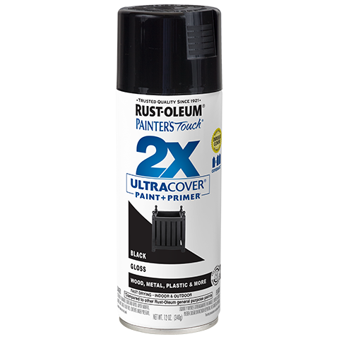 BLACK GLOSS SPRAY PAINT PAINTERS TOUCH 12OZ