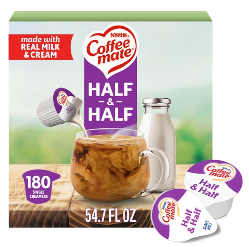 Coffee mate Half and Half Liquid Creamer Singles, 0.3 fl. oz., 180 ct.