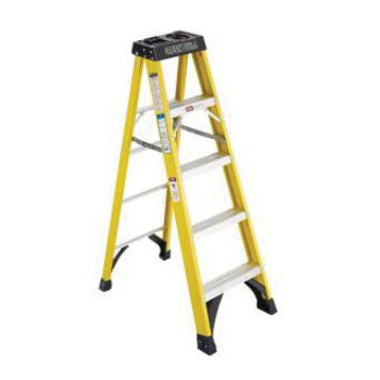 Step Ladder, 4 ft Ht Ladder, 300 lb, A14-1/2 ANSI Code, Fiberglass, 18 ...