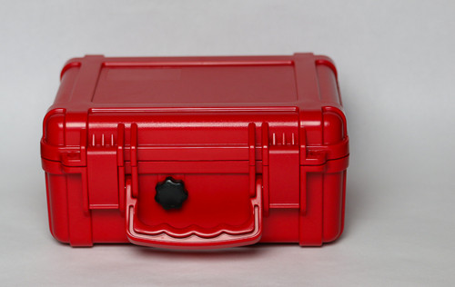 Black (shown in red) Waterproof Case Closed Crush-proof