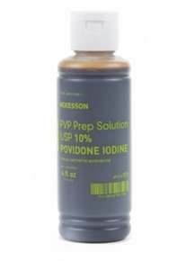 Povidone Iodine 10% Solution in 4oz flip top