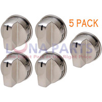 Stainless Knob for LG EBZ37189611 WB03K10286 Stove Range Non Super Broil 5-Pack