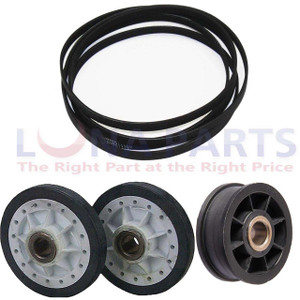 WP Y54414 3700128 40111201 37001042 Dryer Drum Roller, Belt and Idler Pulley Kit