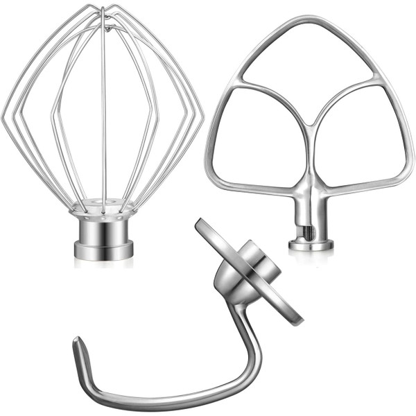 Kitchenaid Mixer Hook Beater Whip Stainless Steel Set