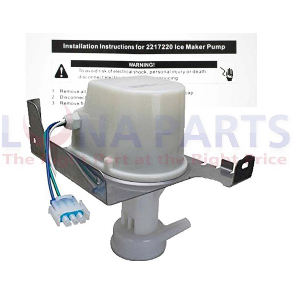 2217220 Ice Maker Pump for Whirlpool, Sears, Kenmore, AP3083251, PS33283 New