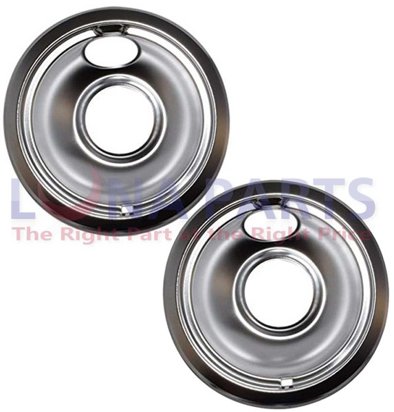 (2 Pack) WPW10196405 Whirlpool Range Large 8" Steel Drip Bowl W10196405