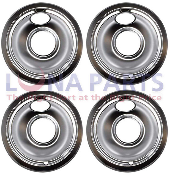 4 Pack - GE Hotpoint Kenmore 8" Chrome Drip Pan Bowl WB31K5025