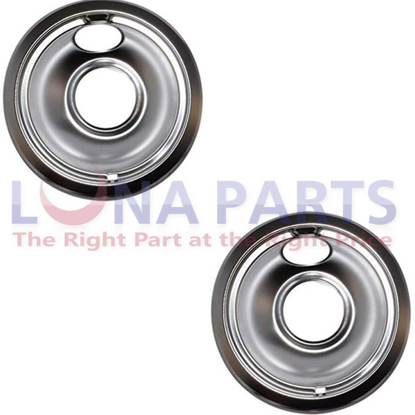 2 Pack - GE Hotpoint Kenmore 6" Chrome Drip Pan Bowl WB31K5024