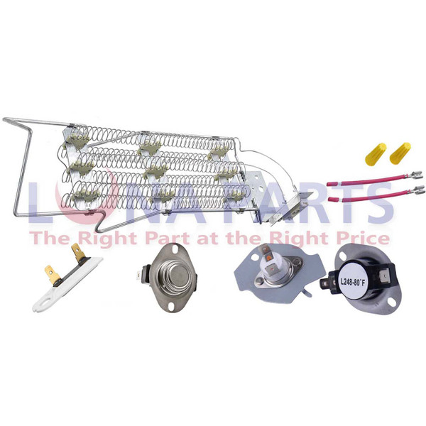 WP 4391960 3392519 3387134 279769 Heating Element Thermostat Fuse Kit