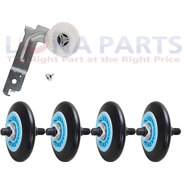 (EXP654) Dryer Drum Rollers & Idler Pulley Set AP6016361, AP4010261, 35001083