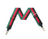 Canvas Bag Strap in green, red and black stripe
