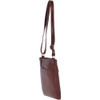 Small Leather Cross body Shoulder Bag  - Chestnut Brown