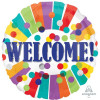 Foil Round Welcome Spots & Stripes Balloon | Anagram