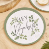Botanical Hey Baby Shower Plates | Ginger Ray