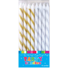 Gold & Silver Stripe Party Candles | Artwrap
