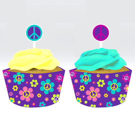 60's Groovy Girl Party Cupcake Wrap with Topper | Creative Converting