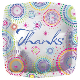 Foil Square Thanks Silver Balloon | Anagram