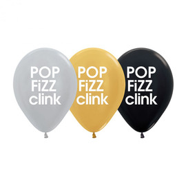 Latex Printed 'POP FIZZ clink' Pearl Balloons | Five Star