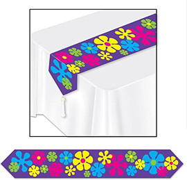 60's Retro Peace Flower Table Runner | Beistle