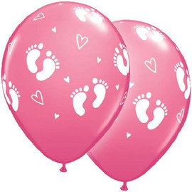 Latex Printed Baby Girl Feet Balloons | Qualatex