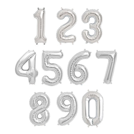 Air Filled Silver 14" Alphabet Foil Number Balloon | Artwrap