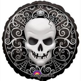 Foil Round Fright Night Skull Balloon | Anagram