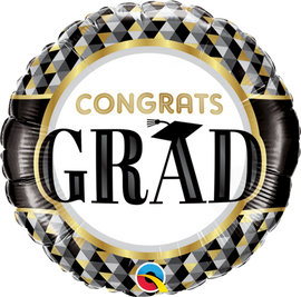 Foil Round Congrats Grad Balloon | Qualatex
