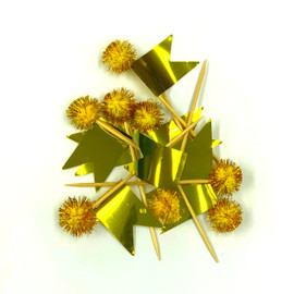 Cake Topper Glam Metallic Gold Flag Picks | Shmick