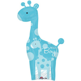 Foil Supershape It's A Boy! Giraffe Blue Balloon | Anagram