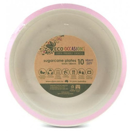 Eco Occasions Sugarcane Snack Plates Light Pink  | Alpen