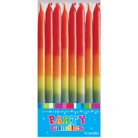Rainbow Ombre Colours Party Candle | Artwrap