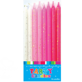 Pink Ombre Glitter Party Candles | Artwrap