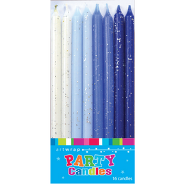 Blue Ombre Glitter Party Candles | Artwrap