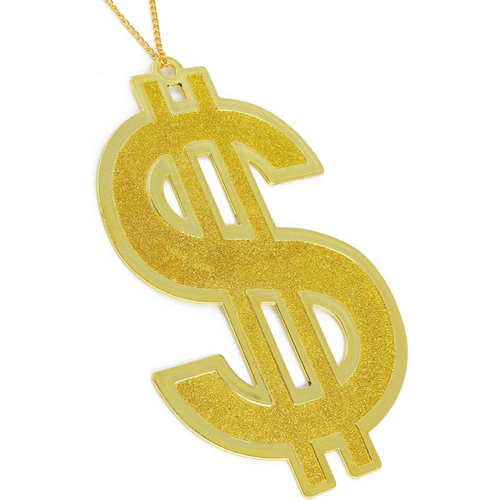 amscan Costume Accessory Old School Bling Dollar Sign Necklace, Multicolor,  adult one size