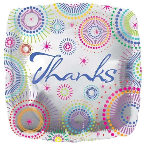 Foil Square Thanks Silver Balloon | Anagram