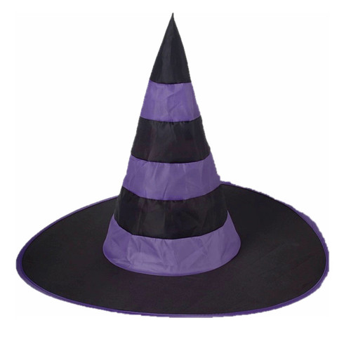 Halloween Black & Purple Striped Witch Child Hat | TNW Australia Halloween Black & Purple Striped Witch Child Hat | TNW Australia