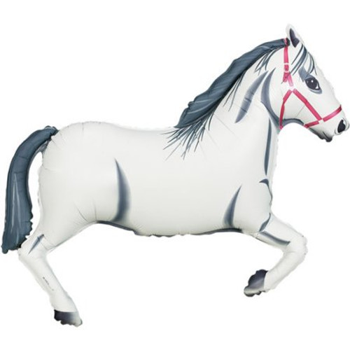 Foil Supershape Horse White Balloon | Betallic Foil Supershape Horse White Balloon | Betallic