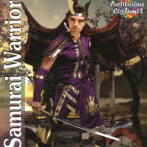 Samurai Warrior Purple Gold Costume | Partilicious Samurai Warrior Purple Gold Costume | Partilicious