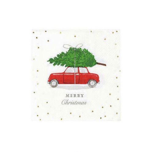 Christmas Botanical Berry Car Cocktail Napkins | Talking Tables Christmas Botanical Berry Car Cocktail Napkins | Talking Tables
