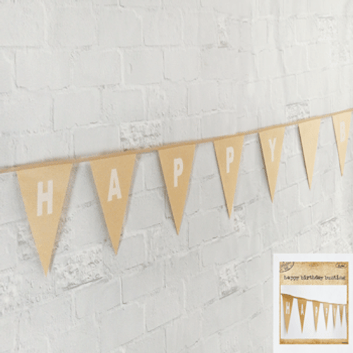 Natural Kraft Happy Birthday Bunting | Shmick Natural Kraft Happy Birthday Bunting | Shmick