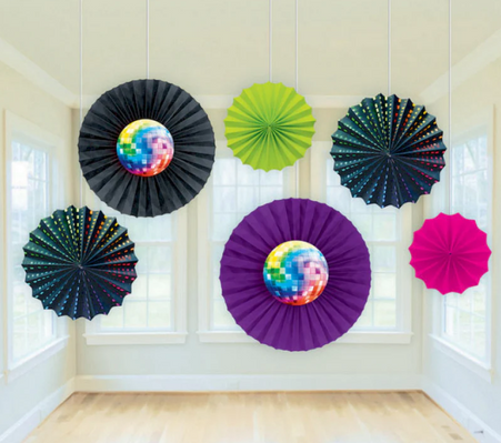 1970's Disco Paper Fan Decorations