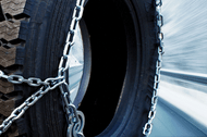 Drive safely with snow chains!