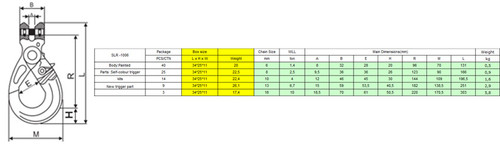Safety hook, clevis, grade 100