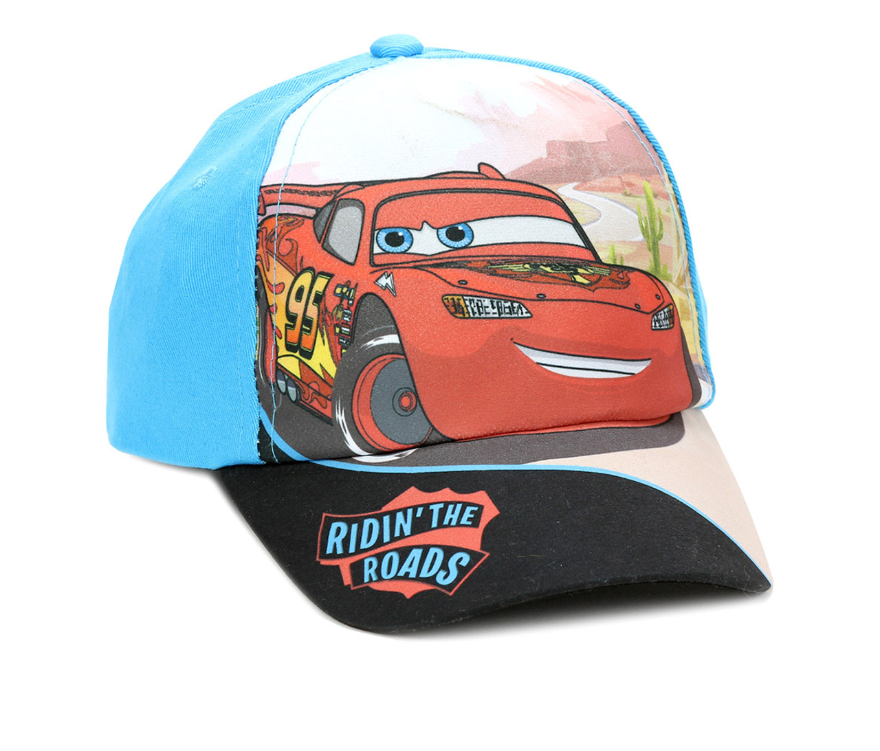 Childrens Hats and Accessories Mozlly Disney Pixar Cars Lightning McQueen  Ridin The Roads Blue Baseball Cap