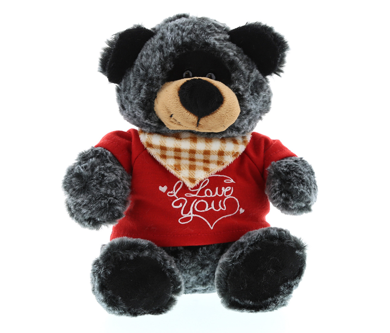 black and red teddy bear