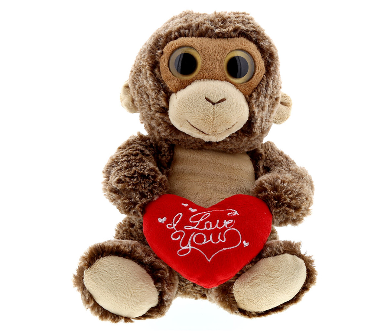 Super Soft Plush Dollibu Sitting Monkey I Love You Valentines Plush