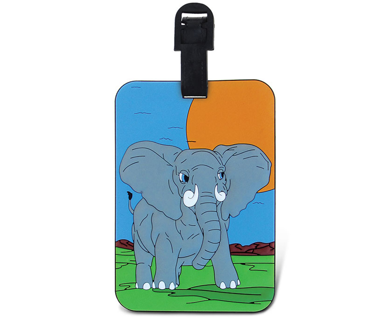 elephant luggage tag