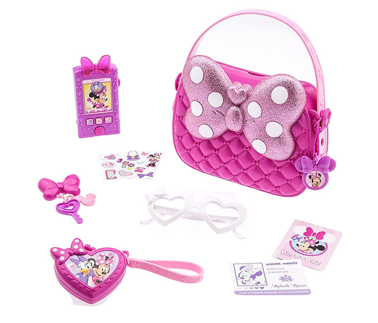 Loungefly Disney Minnie Mouse Pink Polka Dot Bow Strap Crossbody Purse  Handbag: Handbags: Amazon.com