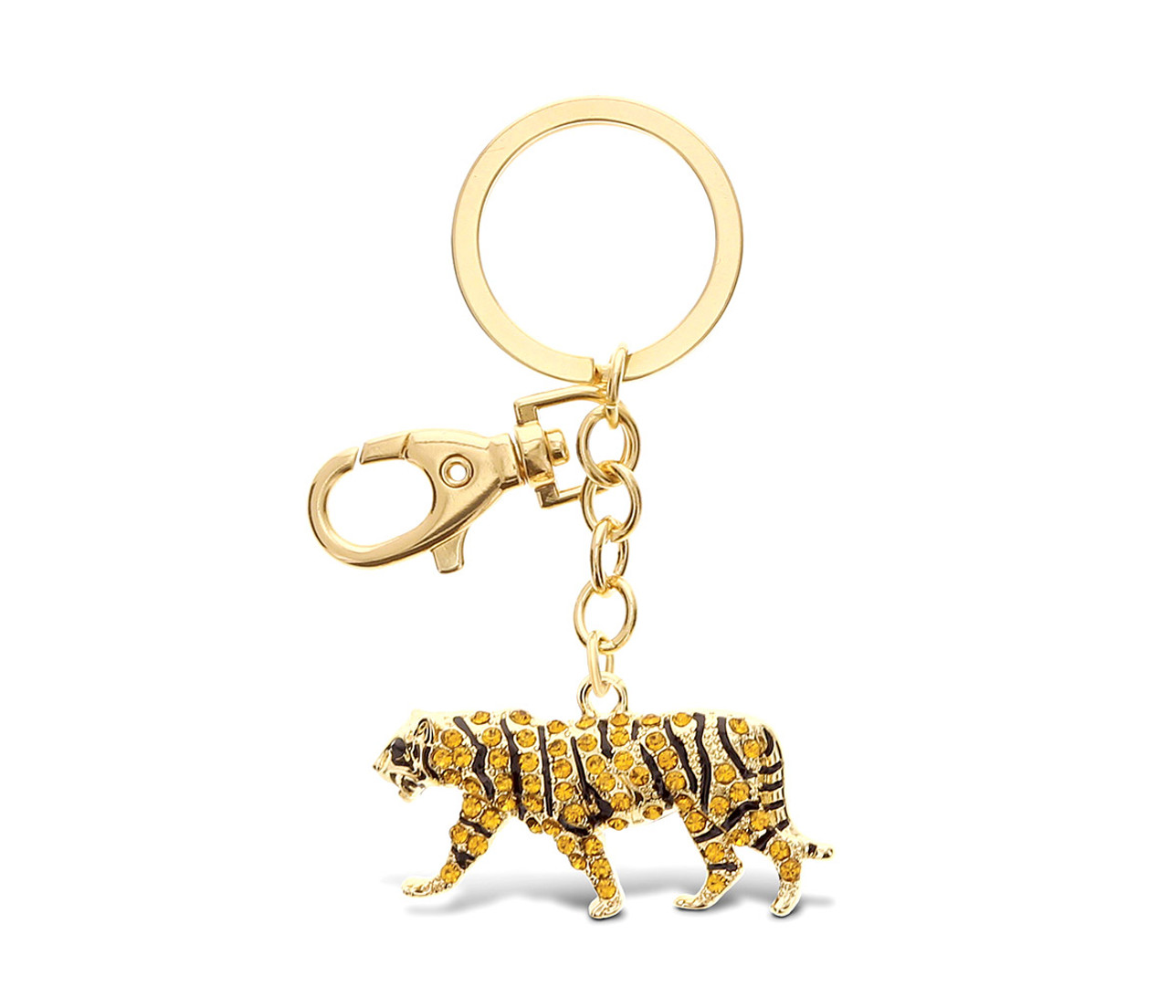 Gucci Tiger Keychain In Gold